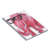 Dapper Animal | Rosa Elefant in Brille Notizblock (Rechte Seite)