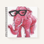 Dapper Animal | Rosa Elefant in Brille Notizblock (Vorderseite)