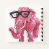 Dapper Animal | Rosa Elefant in Brille Notizblock (Rückseite)