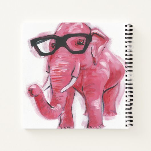 Dapper Animal | Rosa Elefant in Brille Notizblock (Rückseite)