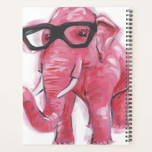 Dapper Animal | Rosa Elefant in Brille Planer (Rückseite)