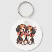 Dapper Beagle Hunde Kunst Schlüsselanhänger (Rückseite)