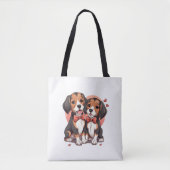 Dapper Beagle Hunde Kunst Tasche (Vorderseite)