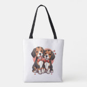 Dapper Beagle Hunde Kunst Tasche (Rückseite)