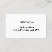 Dapper, Berufliche Visitenkarte (Rückseite)