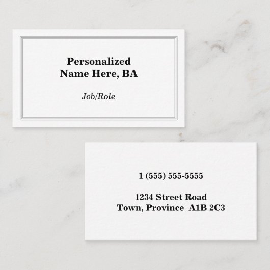 Dapper, Berufliche Visitenkarte (Vorne/Hinten)