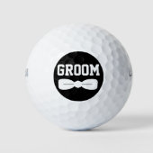 Dapper Bow Krawatte Groom Black Circle Golfball (Vorderseite)