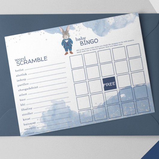 Dapper Boy Bunny in einem Blue Anzug Baby Showspie Notizblock