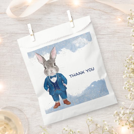 Dapper Boy Bunny in einem Blue Anzug Party Geschenktütchen (Ausgeschnitten)