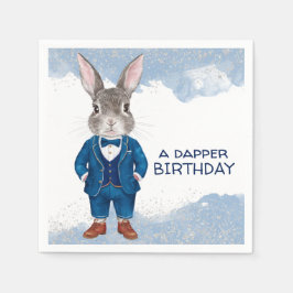 Dapper Boy Bunny in einem Blue Anzug Party Serviette