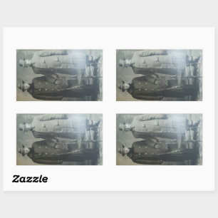 Dapper Brothers in Overcoats RPPC B&W Foto Image Rechteckiger Aufkleber