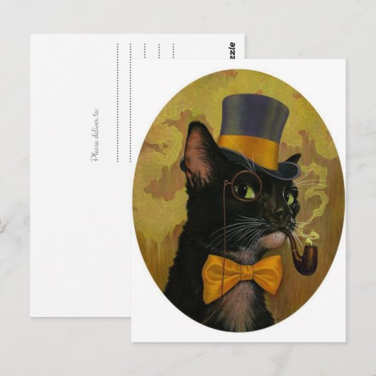 Dapper Cat Postkarte (Vorne/Hinten)