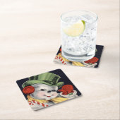 Dapper Christmas Snowman Rechteckiger Pappuntersetzer (Vor Ort)