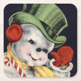 Dapper Christmas Snowman Rechteckiger Pappuntersetzer