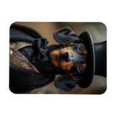 Dapper Dackel in eleganter Viktorianischer Einrich Magnet (Horizontal)