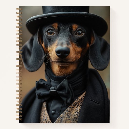 Dapper Dackel in eleganter Viktorianischer Einrich Notizblock (Vorderseite)