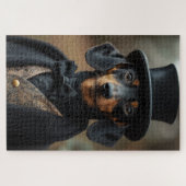 Dapper Dackel in eleganter Viktorianischer Einrich Puzzle (Horizontal)