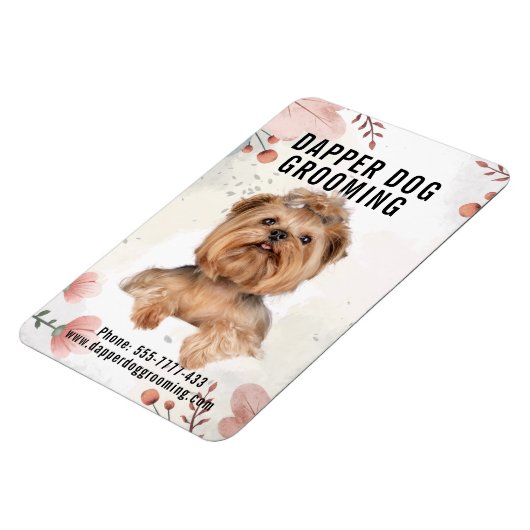Dapper Dog Grooming Business Magnet (Linke Seite)