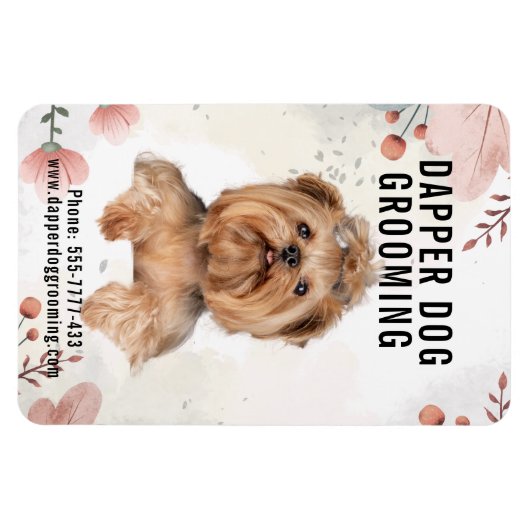 Dapper Dog Grooming Business Magnet (Horizontal)