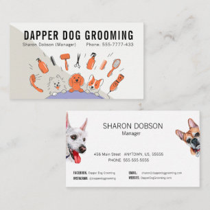 Dapper Dog Grooming Pet Business Card Visitenkarte