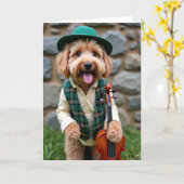 Dapper Dog Serenade Karte (Gelbe Blume)