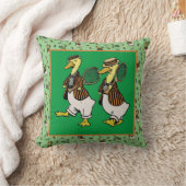 DAPPER DUCKS auf grün Kissen (Decke)