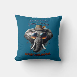 Dapper Elephant: Urban Cool Throw Kissen