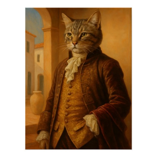Dapper Feline Aristocrat Portrait Poster (Vorderseite)