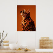 Dapper Feline Portrait - Cool Cat in Sunglasses Poster (Küche)