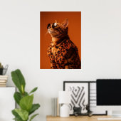 Dapper Feline Portrait - Cool Cat in Sunglasses Poster (Heimbüro)