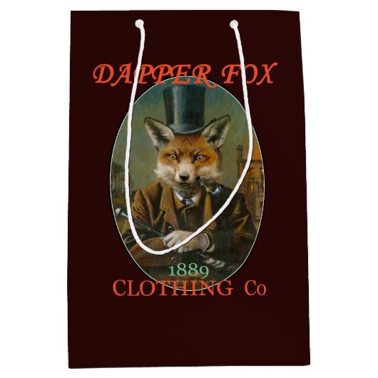 Dapper Fox Bekleidungsbeutel Mittlere Geschenktüte (Vorderseite)