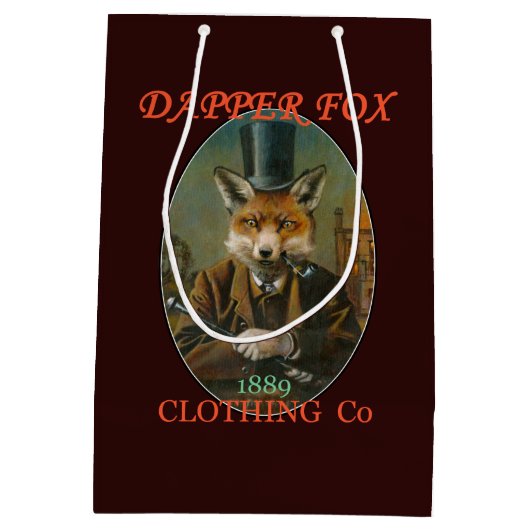 Dapper Fox Bekleidungsbeutel Mittlere Geschenktüte (Rückseite)