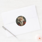 Dapper Fox in Cosy Style Runder Aufkleber (Umschlag)