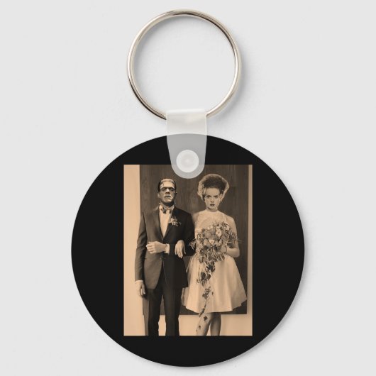 Dapper Frankenstein Wedding Day - Monster Hallowee Schlüsselanhänger (Vorderseite)