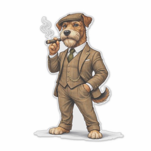 Dapper Gentleman Dog Aufkleber (Vorderseite)