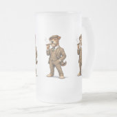 Dapper Gentleman Dog Glass Mattglas Bierglas (VorderseiteRechts)