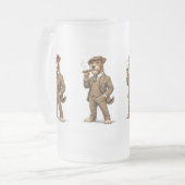 Dapper Gentleman Dog Glass Mattglas Bierglas (Vorderseite Links)