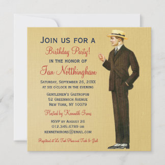 Dapper Gentleman's Geburtstagsparty Einladungen