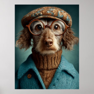 Dapper Hund im Winter Weber Poster