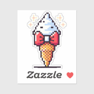 Dapper Ice Cream - Niedliches Pixel Art Dessert De Aufkleber