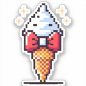 Dapper Ice Cream - Niedliches Pixel Art Dessert De Aufkleber (Vorderseite)