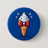 Dapper Ice Cream - Niedliches Pixel Art Dessert De Button (Vorderseite)