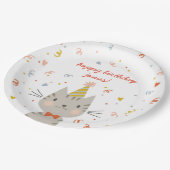 Dapper Kitty Birthday Party Pappteller (Schrägansicht)