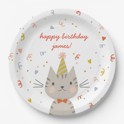 Dapper Kitty Birthday Party Pappteller (Vorderseite)