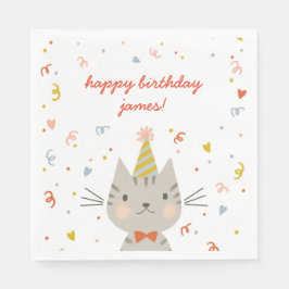 Dapper Kitty Birthday Party Serviette