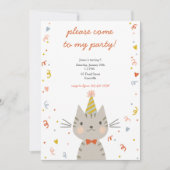 Dapper Kitty Einladung zum Geburtstag (Vorderseite)