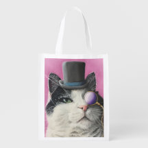 Dapper Kitty wiederverwendbare Lebensmitteltasche