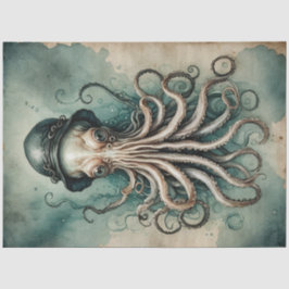 Dapper Kraken Vintage nautische Whimsy-Decoupage Seidenpapier