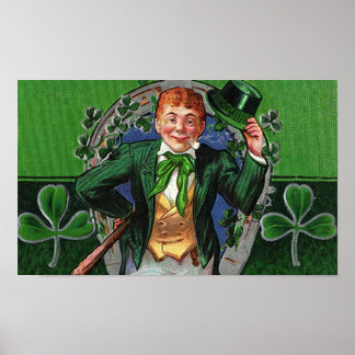 Dapper Leprechaun Vintag St. Patrick's Day Poster