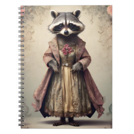 "Dapper Little Raccoon" Vintage Spiral Notebook Notizblock